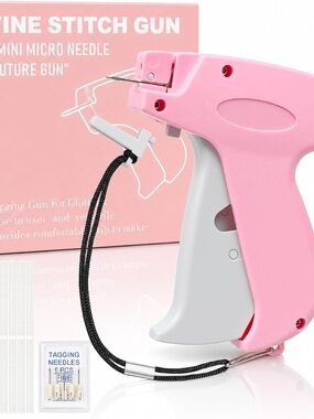 Pink Handheld Fine Stitch Tagging Gun - Easy Garment Labeler